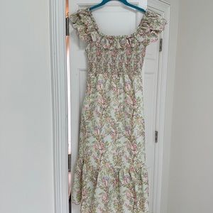 Never worn beautiful linen hand smocked dress